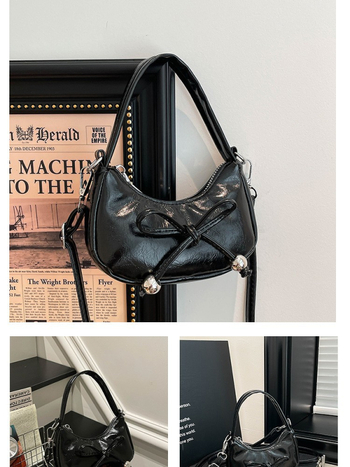 Ženska torbica s mašnicom u obliku polumjeseca, ljetna moda 2026, svestrana torba za rame i crossbody