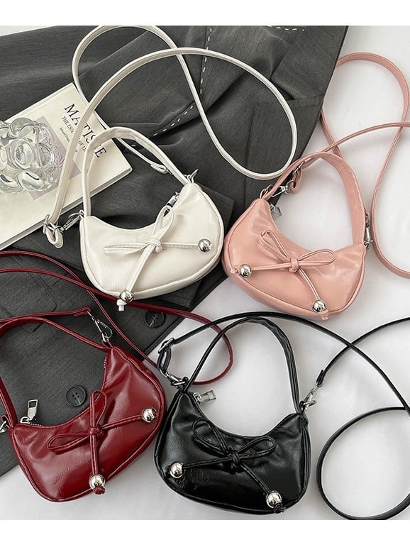 Ženska torbica s mašnicom u obliku polumjeseca, ljetna moda 2026, svestrana torba za rame i crossbody