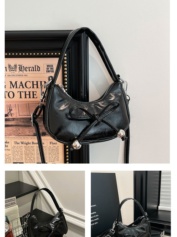 Ženska torbica s mašnicom u obliku polumjeseca, ljetna moda 2026, svestrana torba za rame i crossbody