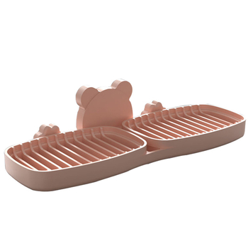 Cutie de săpun creativă, cu două etaje, fără găuri, montată pe perete, lucrată manual, cu drenaj și ventuză pentru baie