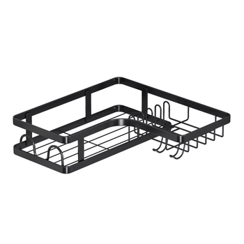 Raft de colț pentru baie, fără găuri, trei etaje, din metal și plastic, stil minimalist modern