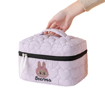 Geantă de machiaj Dopamină cu design inimă KT, spațiu mare, husă de călătorie pentru cosmetice