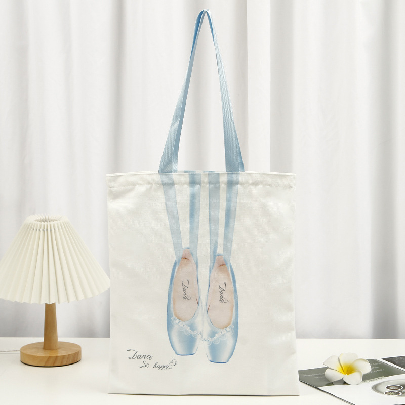 Geantă din pânză balet pentru femei – geantă de umăr cu design pantofi pointe