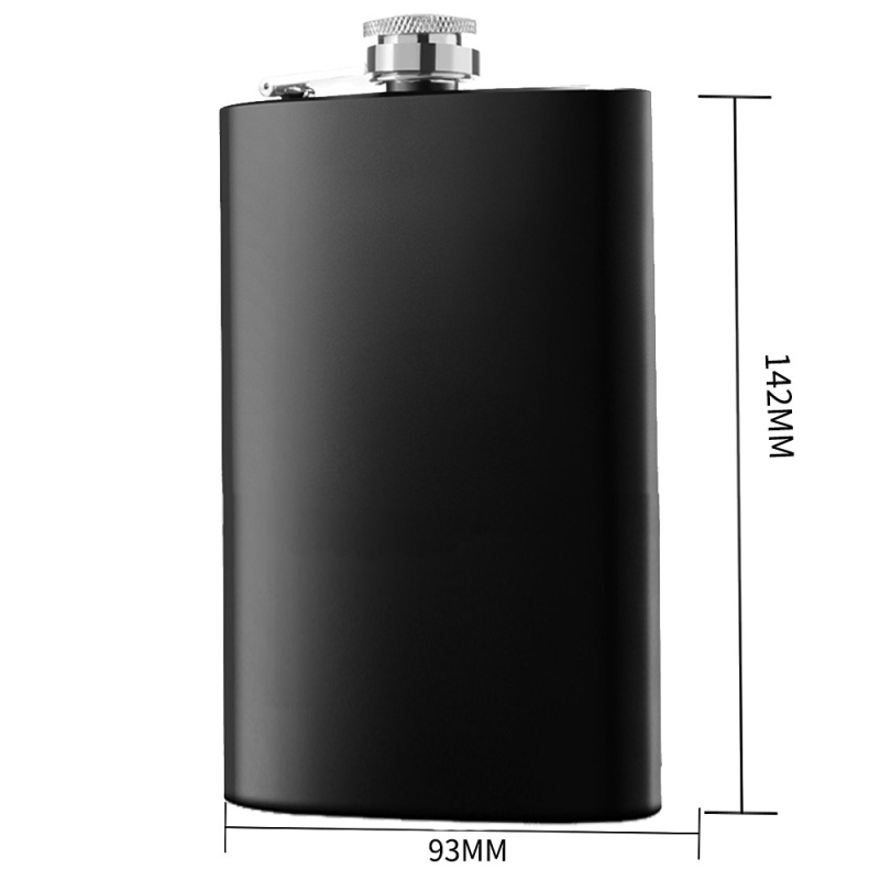 Recipient din oțel inoxidabil, 8 oz, finisaj negru spray, portabil
