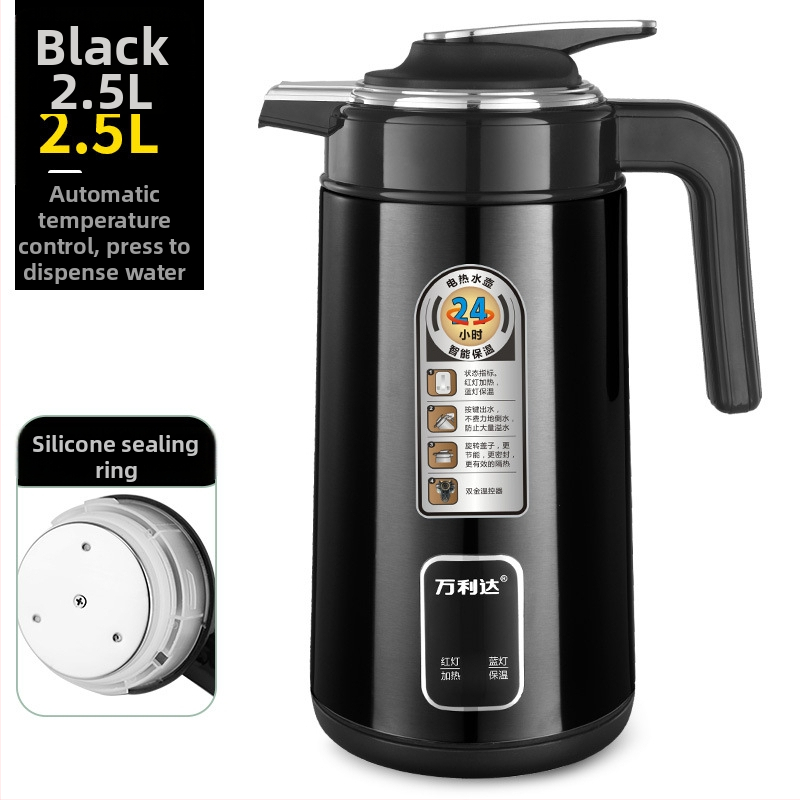 Fierbător electric izolat, capacitate mare 2,5 L, oprire automată, oțel inoxidabil