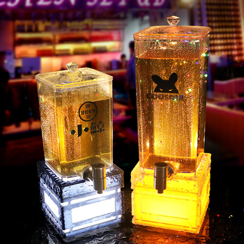 Dispenser de vin pentru bar, iluminat, cu robinet, separator transparent pentru vin de fructe și cocktailuri
