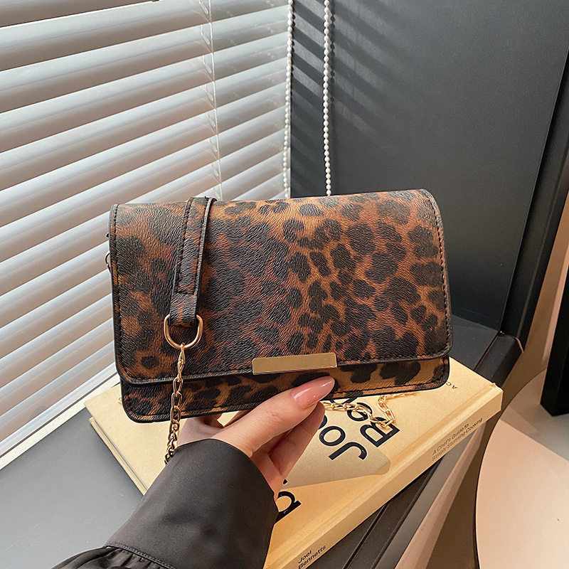 Minimalistička ženska mini kvadratna torbica s leopardim uzorkom, za rame i crossbody, lagani luksuz