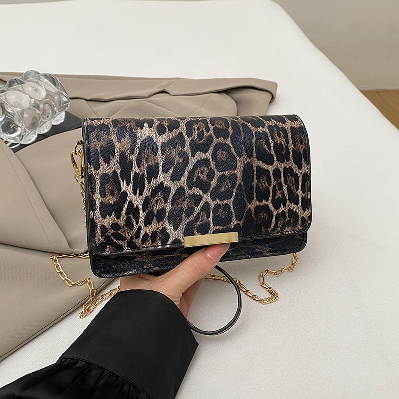 Minimalistička ženska mini kvadratna torbica s leopardim uzorkom, za rame i crossbody, lagani luksuz