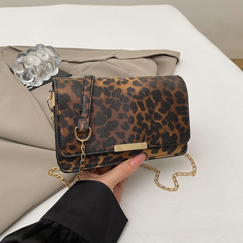 Minimalistička ženska mini kvadratna torbica s leopardim uzorkom, za rame i crossbody, lagani luksuz