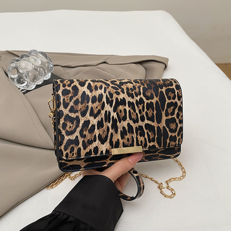 Minimalistička ženska mini kvadratna torbica s leopardim uzorkom, za rame i crossbody, lagani luksuz