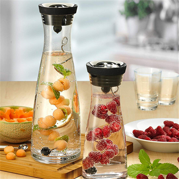 Ceainic de apă din sticlă borosilicat, capacitate mare, design nordic cu flori, ceainic pentru apă cu fructe pentru apă rece