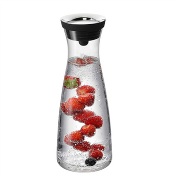 Ceainic de apă din sticlă borosilicat, capacitate mare, design nordic cu flori, ceainic pentru apă cu fructe pentru apă rece