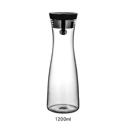 Ceainic de apă din sticlă borosilicat, capacitate mare, design nordic cu flori, ceainic pentru apă cu fructe pentru apă rece