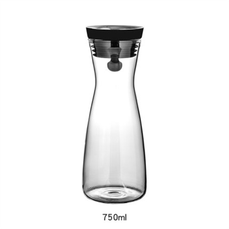 Ceainic de apă din sticlă borosilicat, capacitate mare, design nordic cu flori, ceainic pentru apă cu fructe pentru apă rece