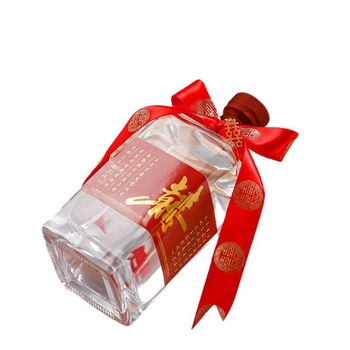 Sticle goale din sticlă cristalină pentru nuntă, capacitate 0,5 kg, transparente cu etichete, ambalaj premium, set sticle de băutură