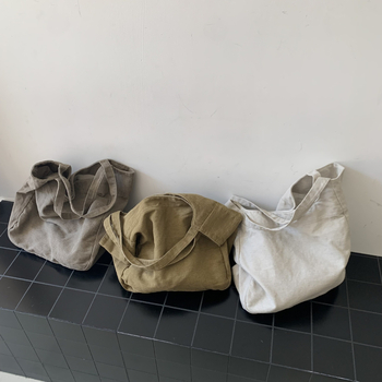 Ženska torba u jesenskom stilu 2024, korejskog dizajna, velika kapaciteta, istrošena platnena tote torba preko ramena