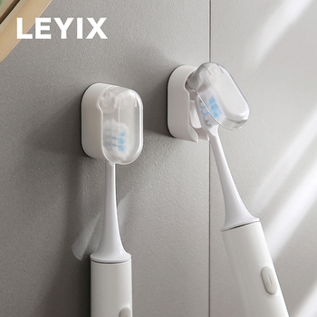 LEYIX Suport pentru periuța electrică cu protecție împotriva prafului, montaj fără găuri, pentru baie