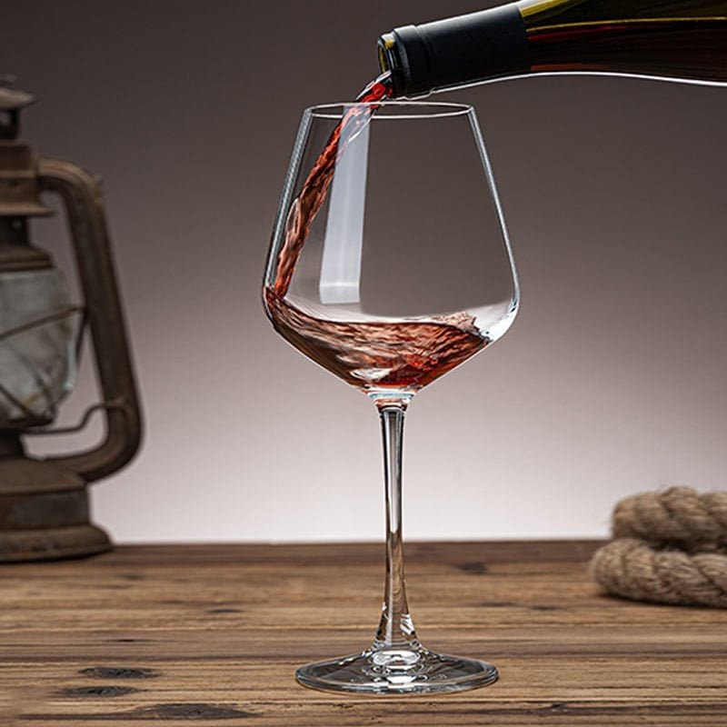 Pahare de vin Burgundy pentru uz casnic, cristal fără plumb, set mare de pahare înalte