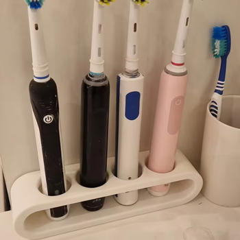 Suport pentru periuțe electrice, 4 compartimente, din plastic