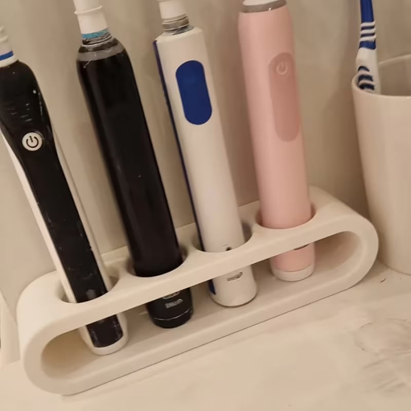 Suport pentru periuțe electrice, 4 compartimente, din plastic