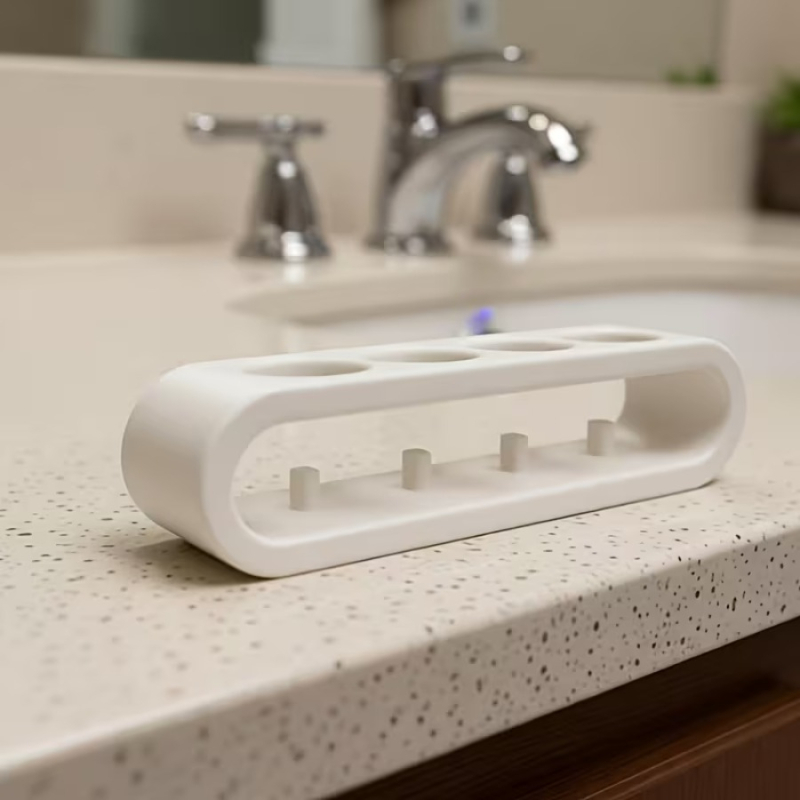 Suport pentru periuțe electrice, 4 compartimente, din plastic