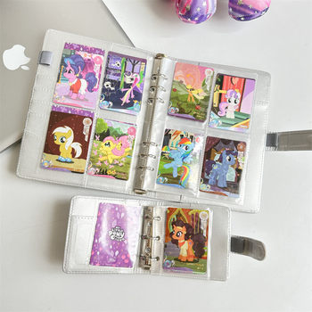 Ins argintiu PU cu cataramă magnetică, binder cu foi cu patru buzunare, pentru fotografii 3 inch Polaroid, album idol pentru colecția de carduri