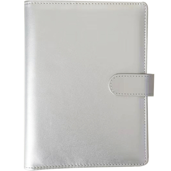Ins argintiu PU cu cataramă magnetică, binder cu foi cu patru buzunare, pentru fotografii 3 inch Polaroid, album idol pentru colecția de carduri