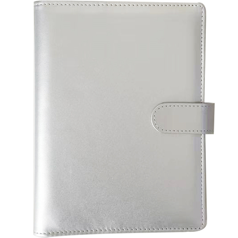 Ins argintiu PU cu cataramă magnetică, binder cu foi cu patru buzunare, pentru fotografii 3 inch Polaroid, album idol pentru colecția de carduri