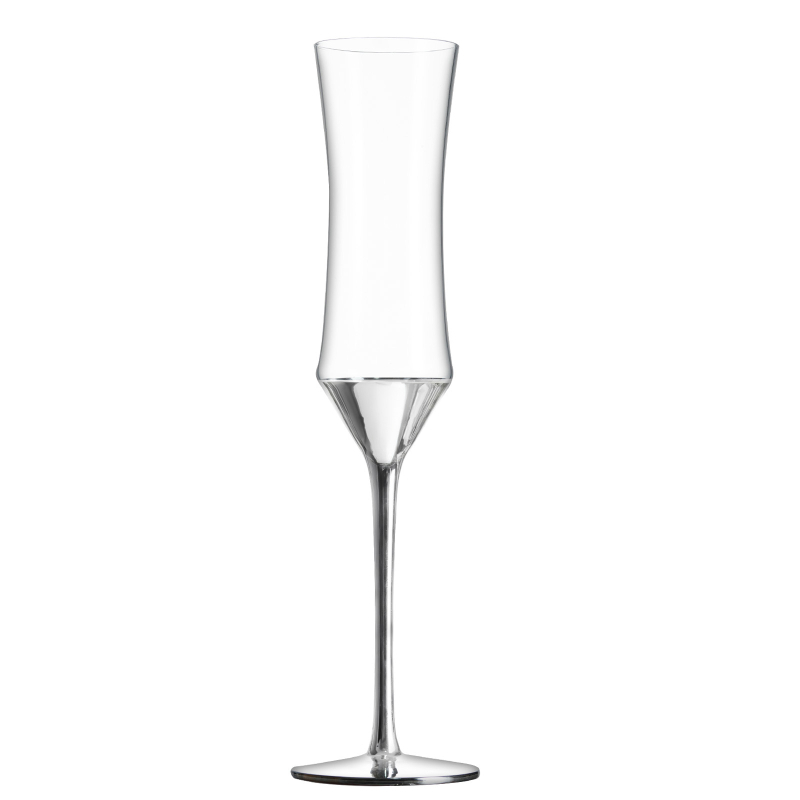 Set de pahare de șampanie cu picior înalt, din sticlă cristal, finisaj electroplacat, pentru uz casnic
