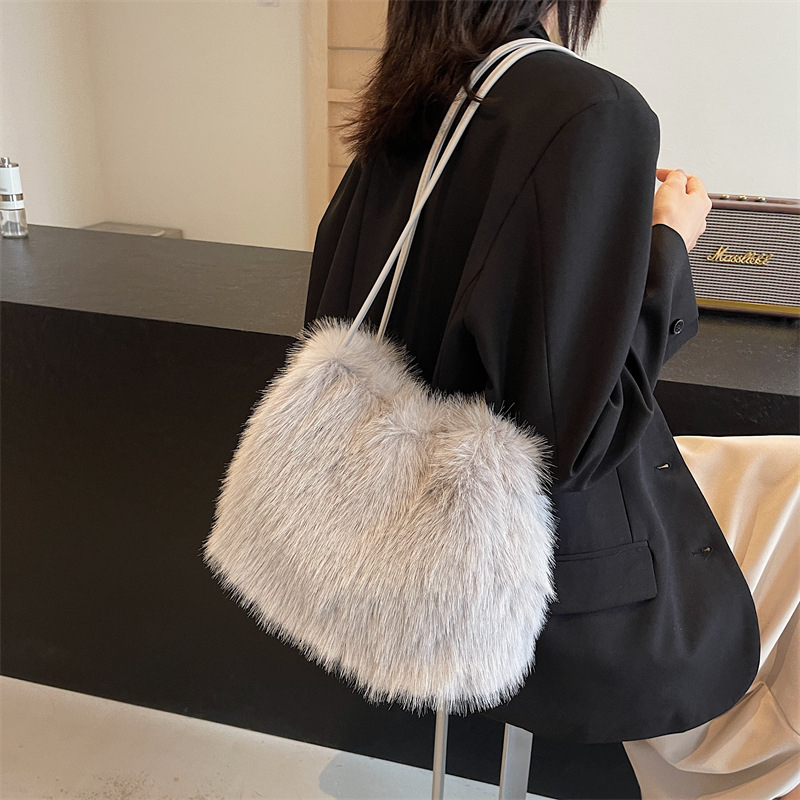 Ženska pliš torba za jesen-zimu, s plisiranim dizajnom, velika kapaciteta, crossbody torba u korejskom stilu