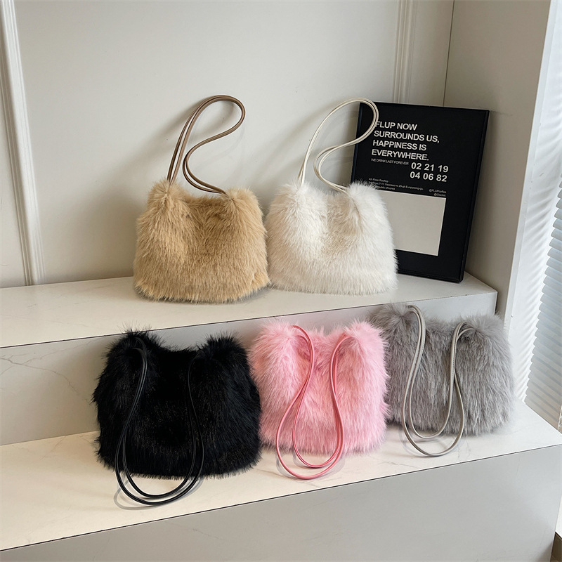 Ženska pliš torba za jesen-zimu, s plisiranim dizajnom, velika kapaciteta, crossbody torba u korejskom stilu