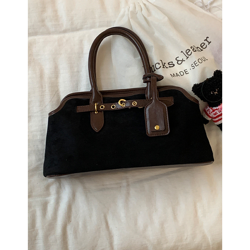 Ženska retro velur satchel, crossbody torba za svakodnevnu upotrebu, proljeće 2025