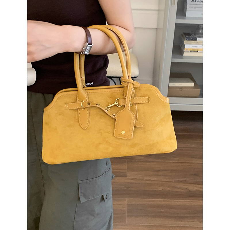 Ženska retro velur satchel, crossbody torba za svakodnevnu upotrebu, proljeće 2025