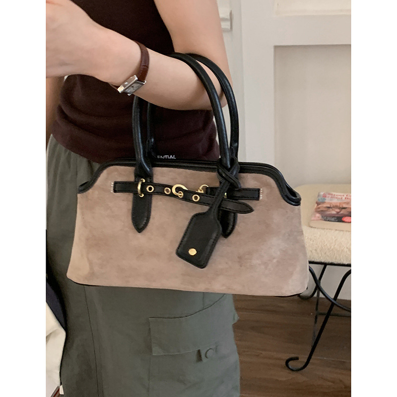 Ženska retro velur satchel, crossbody torba za svakodnevnu upotrebu, proljeće 2025
