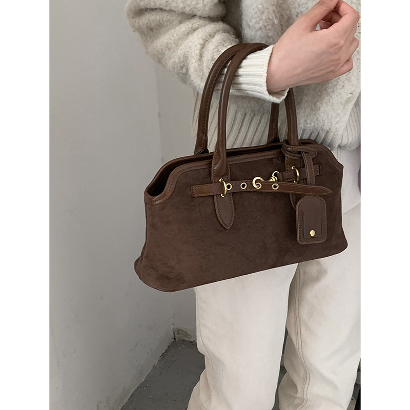 Ženska retro velur satchel, crossbody torba za svakodnevnu upotrebu, proljeće 2025