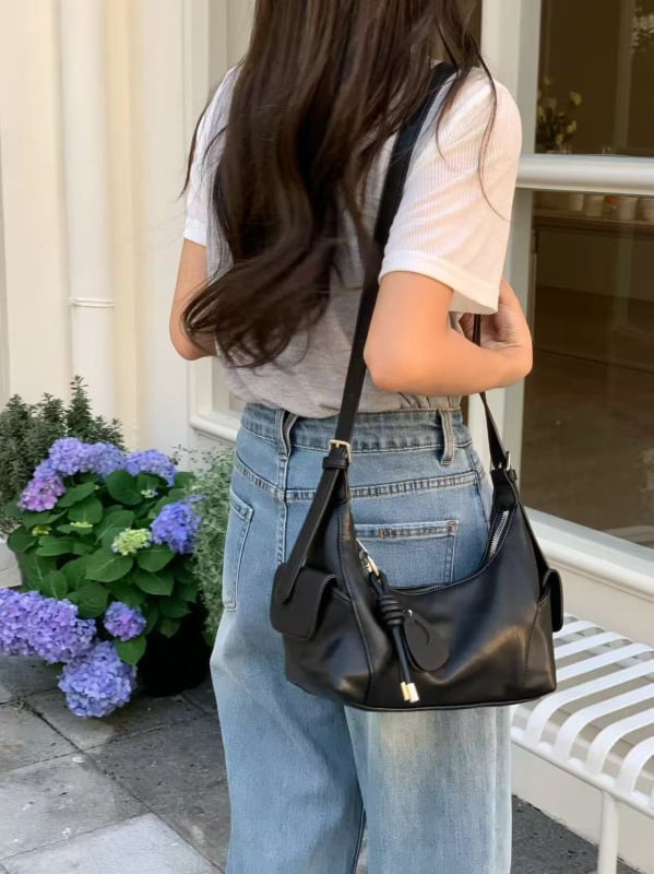Yahe 2025 novi model ženska hobo torbica s lychee teksturom, crossbody/rameni stil, vrhunski dojam