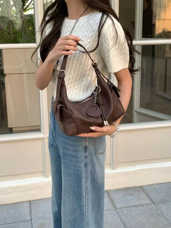 Yahe 2025 novi model ženska hobo torbica s lychee teksturom, crossbody/rameni stil, vrhunski dojam