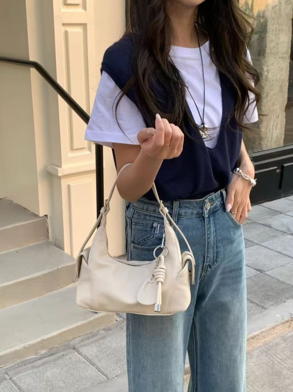 Yahe 2025 novi model ženska hobo torbica s lychee teksturom, crossbody/rameni stil, vrhunski dojam