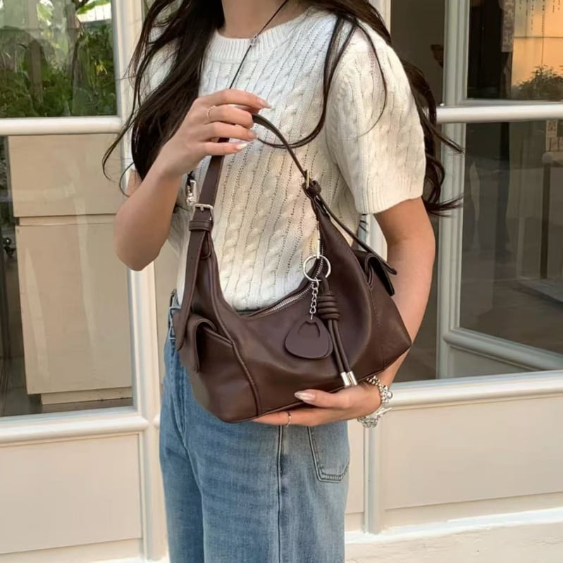 Yahe 2025 novi model ženska hobo torbica s lychee teksturom, crossbody/rameni stil, vrhunski dojam