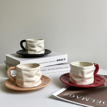 Set Instagram stil 2025: cană de cafea și farfurie, ceașcă ceramică elegantă pentru ceaiul de după-amiază, cană de lux