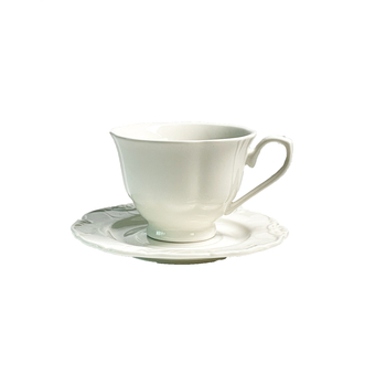 Ceașcă de cafea albă din ceramică, stil franțuzesc, set de ceai cu flori – pentru ceaiul de după-amiază, acasă, hotel sau restaurant