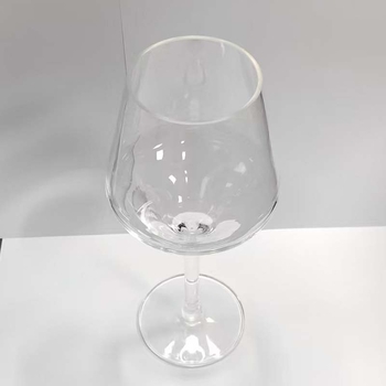 Pahar de vin transparent din PMMA, turnare prin injecție, 500 ml, corp mare, design modern minimalist