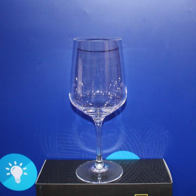 Pahar de vin transparent din PMMA, turnare prin injecție, 500 ml, corp mare, design modern minimalist