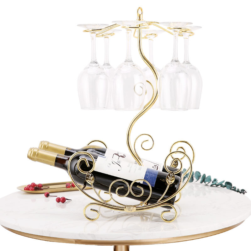 Raft din fier pentru vin cu suport pentru pahare, decor retro pentru dulapul de vin de acasă, suport pentru pahare cu paharele întoarse