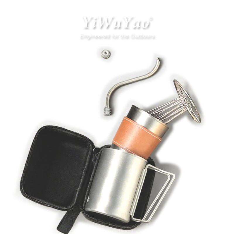 Set portabil pour-over pentru cafea pentru camping, ultraușor, cu ceainic și filtru
