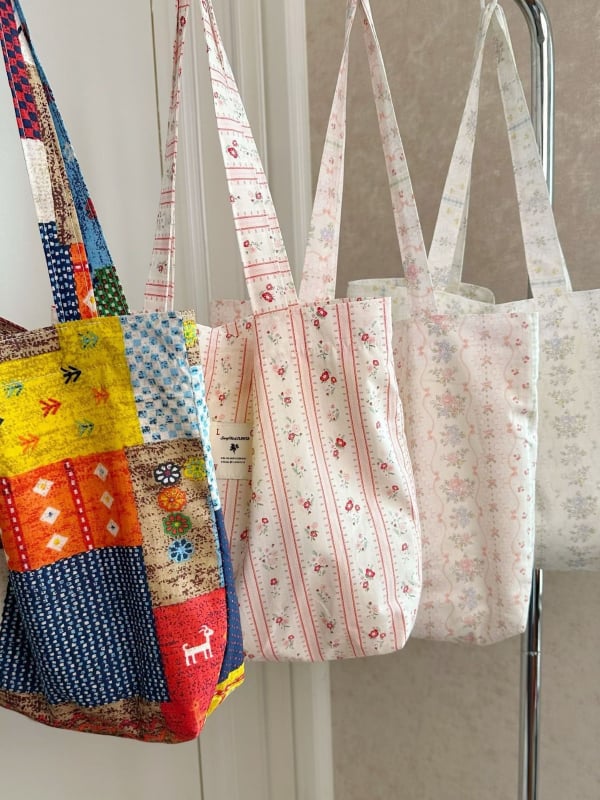 Torba Tote od pamuka s jednom naramenicom, velika kapaciteta, cvjetni uzorak, za žene i studentice