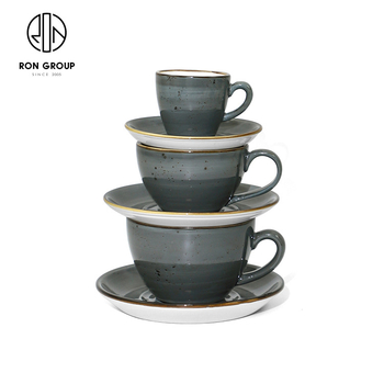 Set de cești și farfurie pentru cafea, capacitate mare, ceramică pictată manual, în mai multe culori, ceașcă latte art