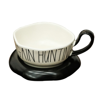 Set ceramic de cafea cu farfurioare, în stil nordic