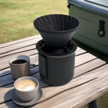 Filtru de cafea pliabil din silicon cu pâlnie – pentru camping în aer liber și uz casnic