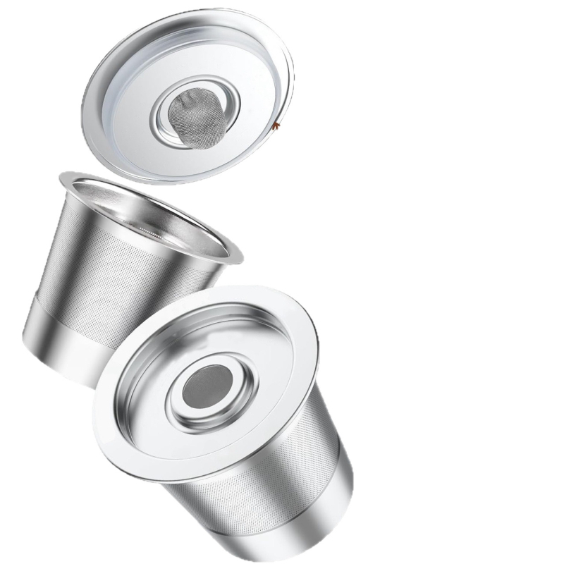 Capsulă de cafea K-Cup reutilizabilă pentru cafetiere, din oțel inoxidabil, cu gaură unică și filtru